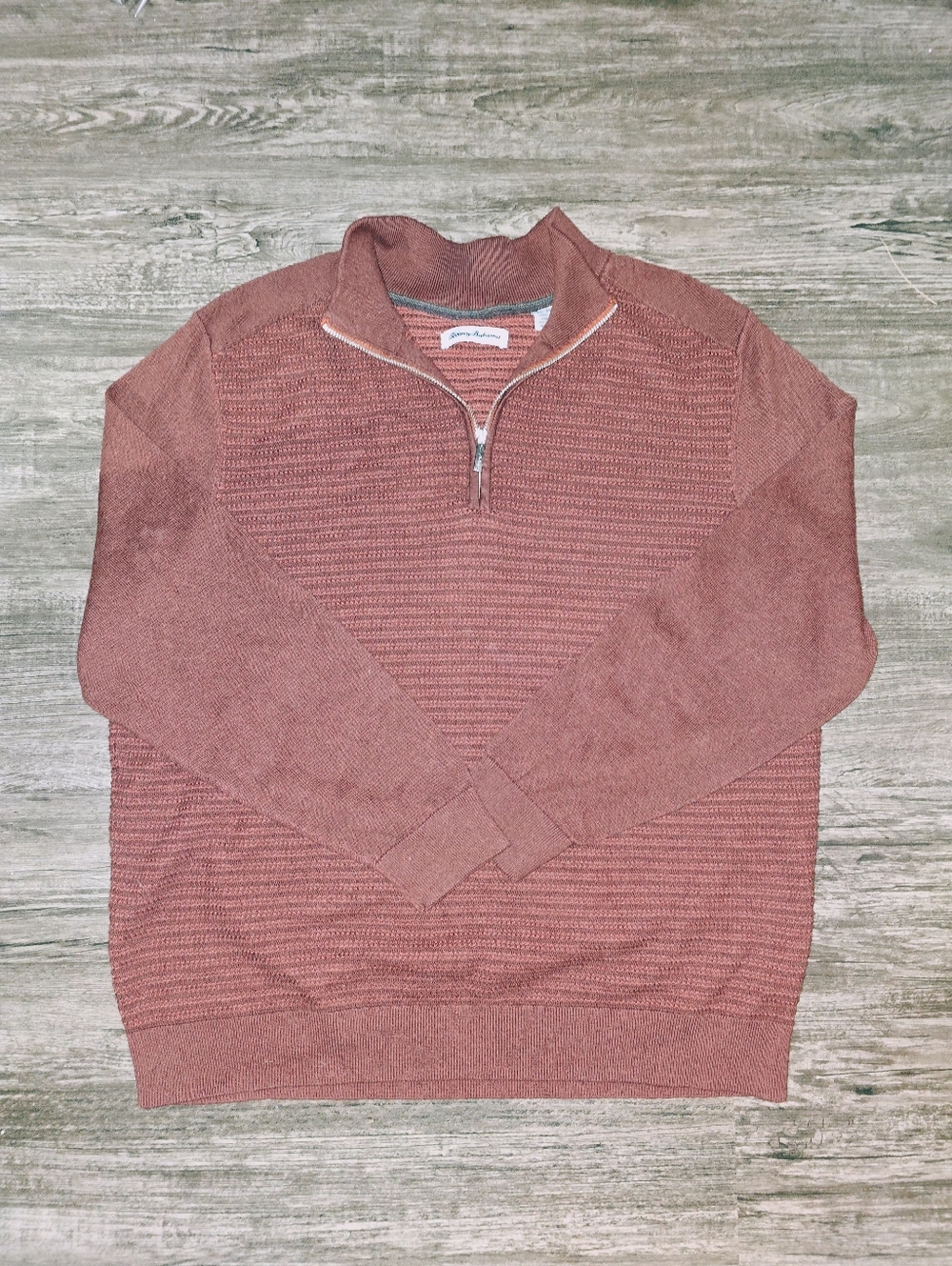 Tommy Bahama Men's Half-Zip Sweater in Dusty Rose XL